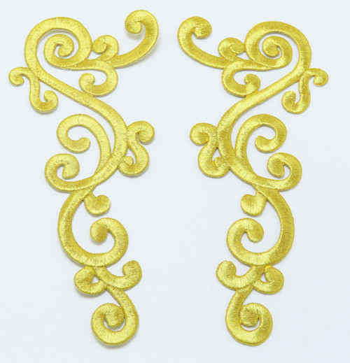 Large Decorative Metallic Gold Left & Right Pair