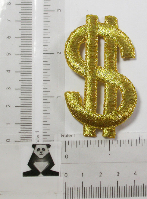 Dollar Sign $ Metallic 2 7/8" High