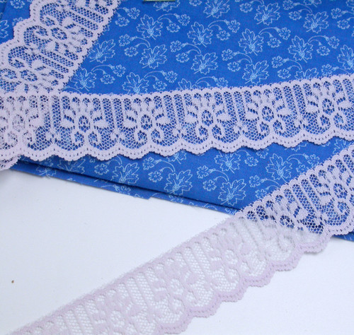 Raschel Lace 1 1/4" ( 31.75mm) Lilac 25 Yards