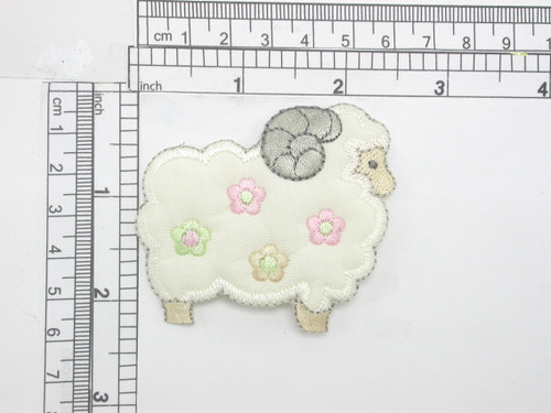 Sheep Ram Iron On Embroidered Applique
Measures 2 9/16" across x 2 1/4" high approx