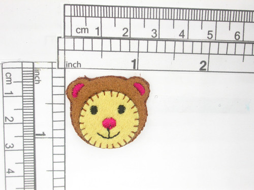 Bear Face Patch Iron on Embroidered Applique 1 1/8" x 1 1/8" 28mm x 28mm