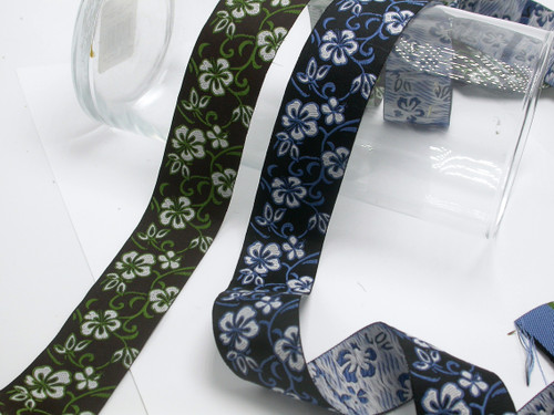 Jacquard Ribbon 1 1/4" (32mm) Hawaiian Floral *Colors*