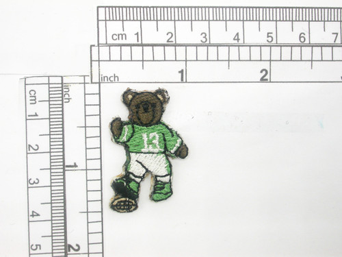 Soccer Bear Patch Iron On Embroidered Applique 1 1/2" x 1" (38mm x 25mm)