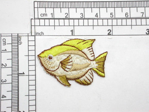 Yellow Tropical Marine Fish Iron On Patch Applique
Fully Embroidered
measures 1 7/8" across x 1 1/4" high