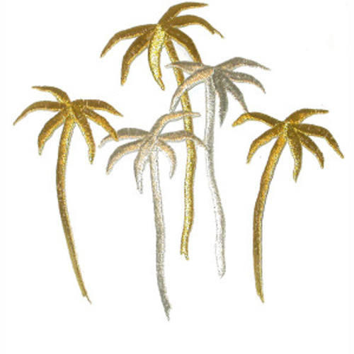 Palm Trees 5 Gold Silver Metallic