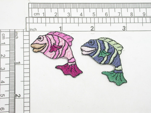Tropical Striped Fish Iron On Patch Applique *Colors*
Fully Embroidered 
Measure 1 3/4" across x 1 1/8" high