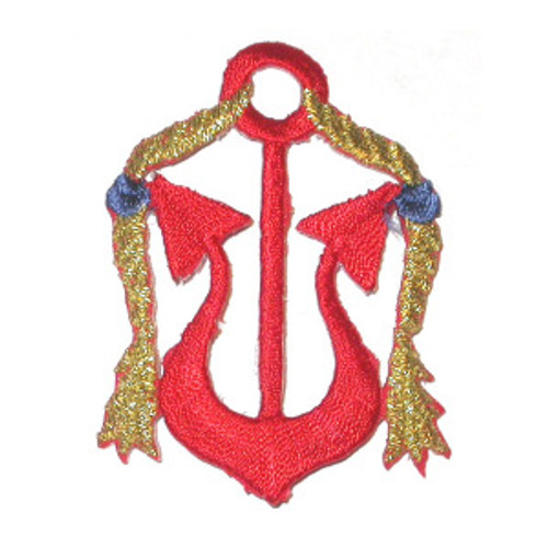 Red Anchor with Gold & Blue Rope