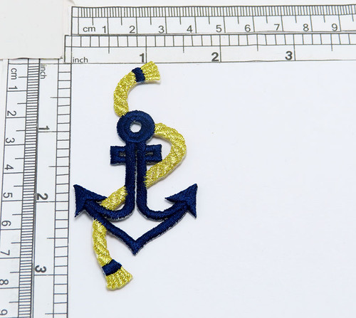 Anchor Gold Rope Nautical Iron on Applique Navy Blue
Fully Embroidered
Measures 1 1/2" across x 3 1/4" high