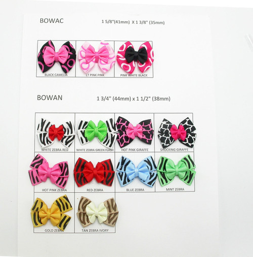 Satin Ribbon Animal Print Double Bows *Colors* 10 Pack