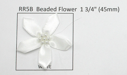 Satin Ribbon Beaded Flowers 10 Pack 1 3/4" (45mm)