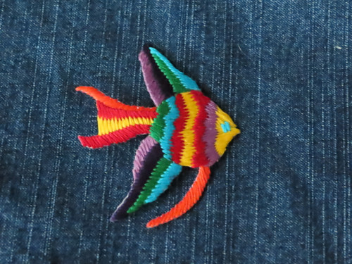 AngelFish Striped Multicolor Iron On Applique