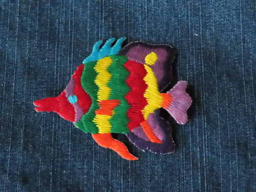 Saltwater Marine Fish Multicolor  iron on patch
Fully Embroidered
Measures 3 1/2" long  x 3" high