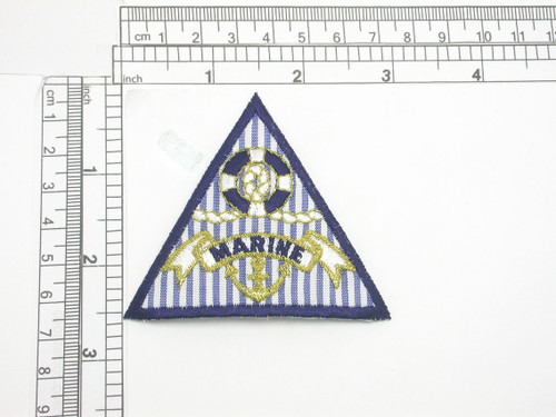 Nautical Stripes Patch Marine
Embroidered on fabric backing with Rayon and Metallic Threads
Embroidered Measures 2 7/8" across x 2 1/2" high
