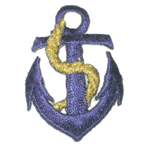 Navy Anchor with Gold Rope