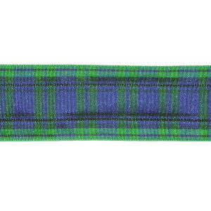 Plaid Tartan Ribbon 1 1/2" Blue Green 5 Yards