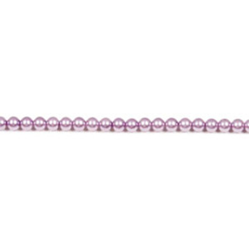 Strung Glass Beads 8mm Pearl 12" String Light Purple