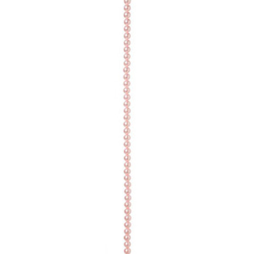 Strung Glass Beads 8mm Pearl 12" String Pink