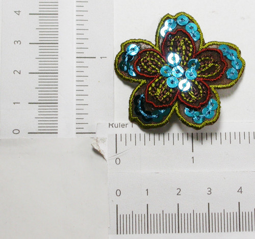 Sequin Flower Brown & Blue