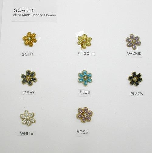 Bead Flower Accent Appliques *colors* 10 Pack