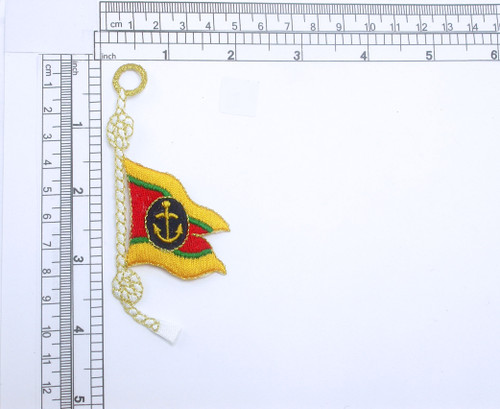 Nautical Flag on Rope Patch Iron On Embroidered Applique