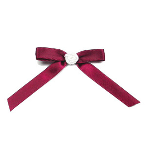 Satin Ribbon 4" 100mm Bow with Flower 10 Pack