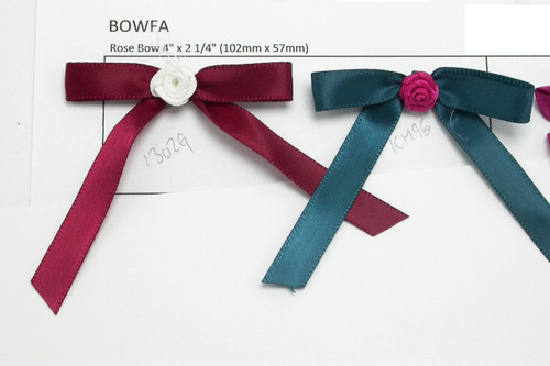 Satin Ribbon 4" 100mm Bow with Flower 10 Pack