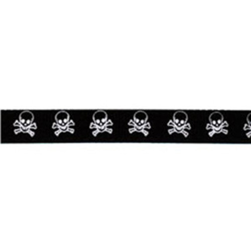 Grosgrain Ribbon 3/8" Skull & Cross Bones 25 Yard Roll