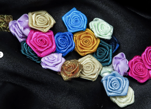 Ribbon Rose Flat No Leaf 3/4" (19mm)  25 piece pack Color Choices