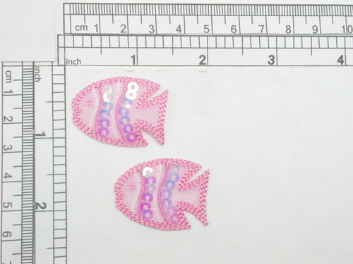 Pink Sequin Fish 2 Pack iron on