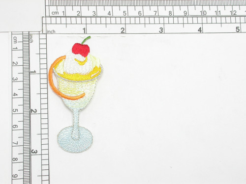 Ice Cream Sundae cherry Iron On Embroidered Applique

Embroidered on Opalescent Backing with Rayon and Metallic Threads'

Measures 2 3/4" high x 1 1/4" wide approximately