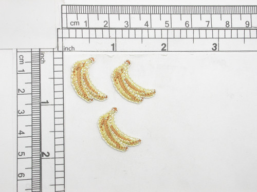 3 x Banana Mini Sparkle Iron On appliques

Embroidered on Opalescent Backing with Rayon Threads

Measures 3/4" high x 1/2" wide approximately