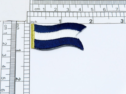 Nautical Flag Blue & White Juliet J Iron On Patch
Fully Embroidered
Measures 3/4" high x 1 1/4" wide approximately