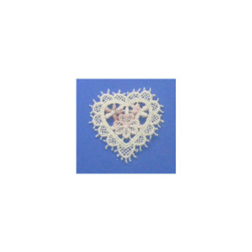 Venice Lace Applique - Hint o Rose Flower Heart