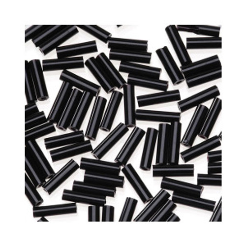 Glass Bugle Beads 4.5mm long Black 20 Grams