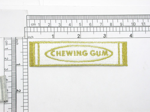 Chewing Gum Gold Iron On Patch Applique

Fully Embroidered with Rayon and Metallic Threads

Measures 1" high x 3 3/4" wide approximately