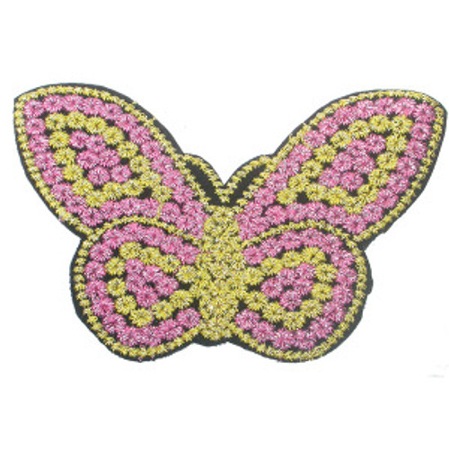 Sew On Patch Applique - Giant Butterfly Yellow