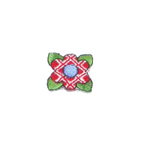 Country Plaid Red Blue Mini Flower
