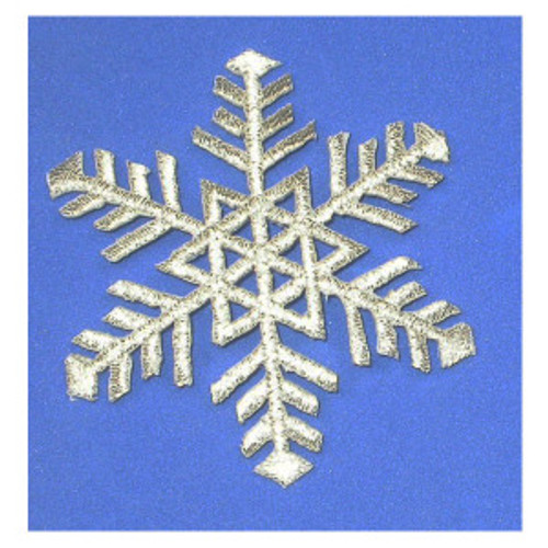 Snowflake Silver Iron On Patch Applique Embroidered Snowflake Silver Iron On Patch Applique Embroidered