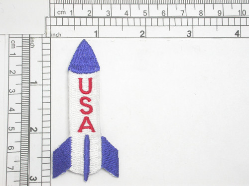USA Rocket Space Iron On Embroidered Applique

Fully Embroidered

Measures 3" high x 1 3/8" wide