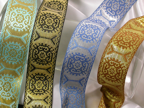 Jacquard Ribbon 1 1/2" Metallic *Colors*