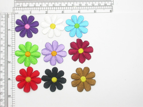 Daisy 1 1/2" 38mm Embroidered Iron on Applique *Colors*

Fully Embroidered