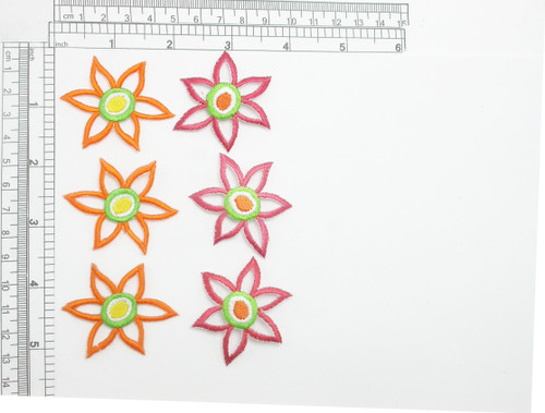 3 x Lily Flower Patch Iron On Embroidered Appliques 

 Measures 2" across x  1 5/8" high approximately Fully Embroidered