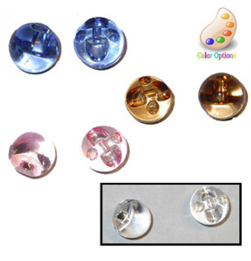 Button 3/8" Ball Transparent Brown Per Piece