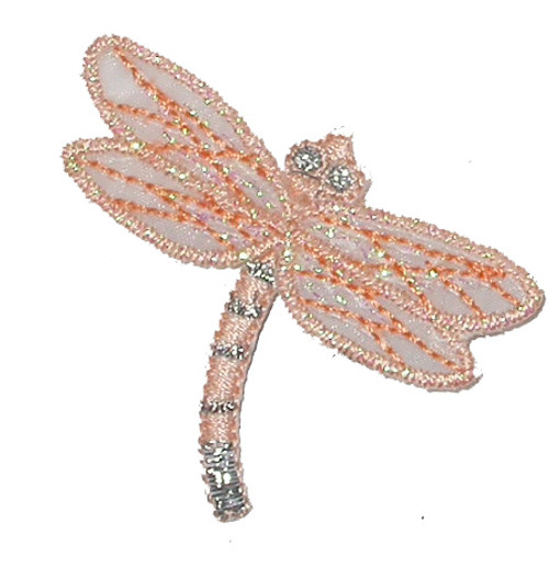 Dragonfly Sheer Peach & Silver