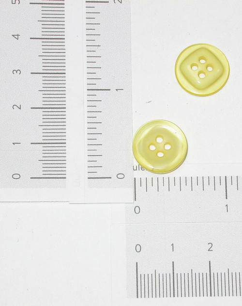 Button 5/8" Flat Concave 4 Hole Yellow Per Piece