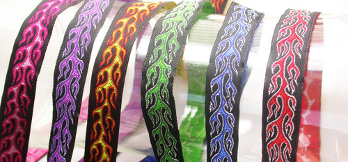 Jacquard Ribbon 5/8" (16mm) Flame Design *Colors*