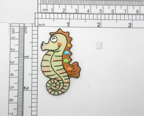 Seahorse Shimmery Iron On Applique