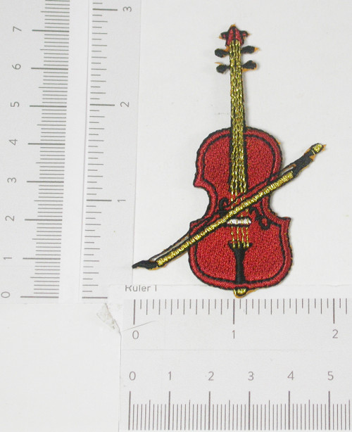 Violin Iron On Embroidered Patch Applique