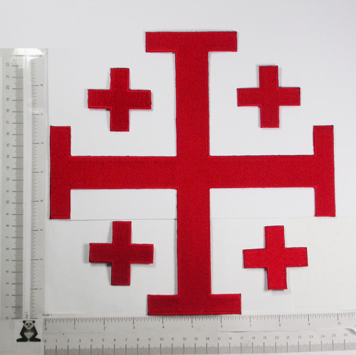 Jerusalem 5 Part Cross 10"  Red