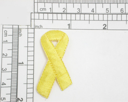 Yellow Awareness Ribbon 2" Iron On Embroidered Applique

Fully Embroidered with Rayon Threads

Measures 2" high x 1" wide approximately (50mm x 25mm)